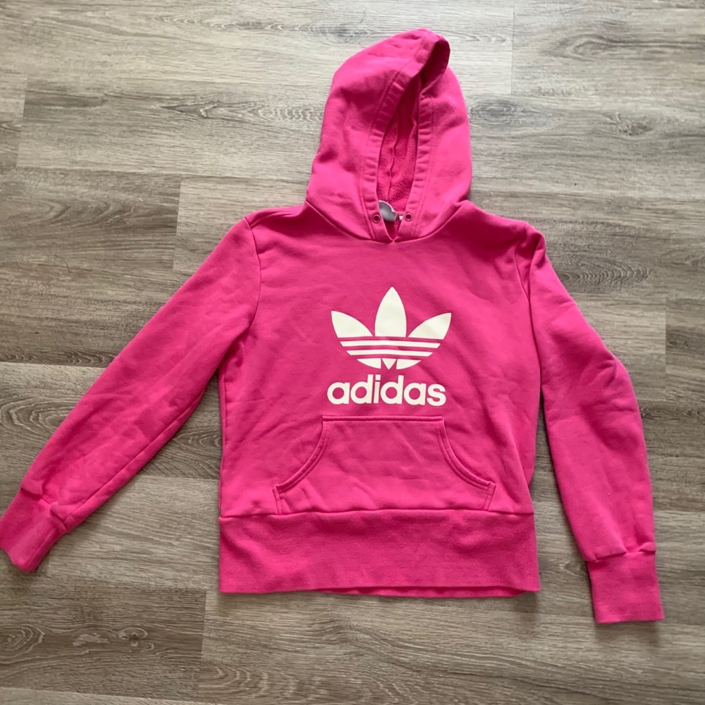 Adidas Pink Hooded Sweatshirt
